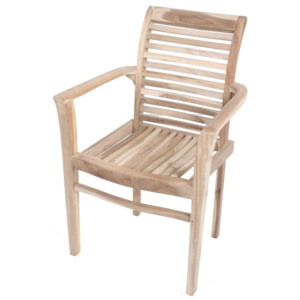 Záhradná stohovateľná stolička z teakového dreva ADDU Java
