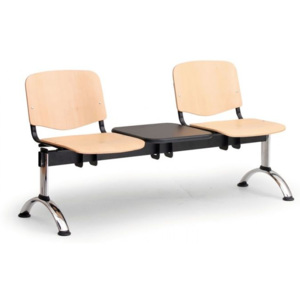Drevená lavica do čakární ISO, 2-sedadlo + stolík, chrómovan 300263