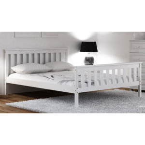 AMI nábytok Bílá dřevěná borovice postel Naxter 90x200