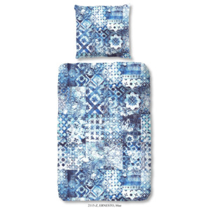 Obliečky na jednolôžko z bavlneného saténu Pendoro Azul, 140 × 200 cm