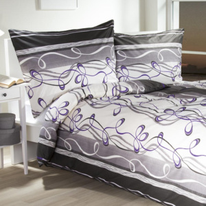 Bavlnené posteľné obliečky Twist šedé predĺžená dĺžka