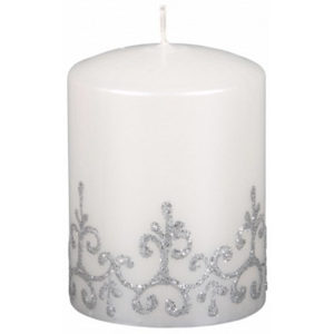 Vianočná sviečka Tiffany valec, biela