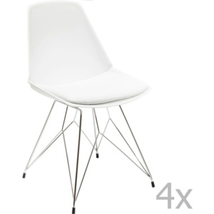 Sada 4 bielych stoličiek Kare Design Wire White