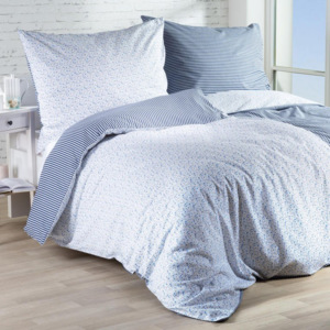 Bavlnené posteľné obliečky Žaneta modré štandardná dľžka