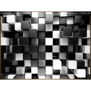 Fototapeta Čierno-biele 3D kocky 200x150cm FT2821A_2N