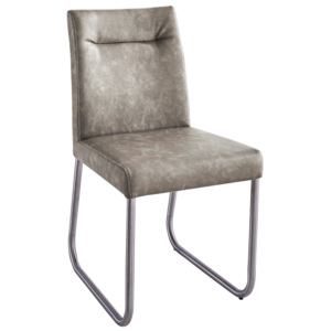 Tempo Kondela Jedálenská stolička, sivohnedá ekokoža s efektom brúsenej kože, INDRA typ 2