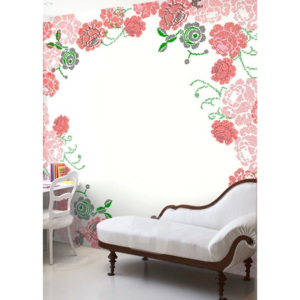 Vliesová tapeta Mr Perswall - Stitched Roses 360 x 265 cm
