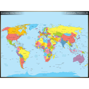 Fototapeta Veľká mapa sveta 200x150cm FT2201A_2N