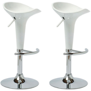 Plastová barová stolička Shine biela (SET 2 ks)