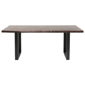 Čierny jedálenský stôl s doskou z akáciového dreva Kare Design Nature, 180 × 90 cm