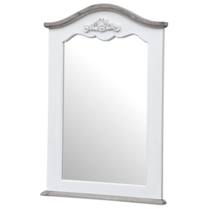 Biele nástenné zrkadlo z topoľového dreva s prírodnými detailmi Livin Hill Rimini, 60 × 85 cm