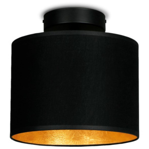 Čierne stropné svietidlo s detailom v zlatej farbe Sotto Luce MIKA Elementary XS CP