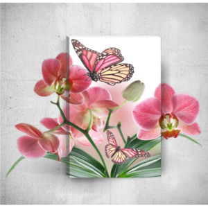 Nástenný 3D obraz Mosticx Butterflies With Flowers, 40 × 60 cm