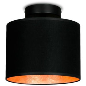 Čierne stropné svietidlo s detailom v medenej farbe Sotto Luce MIKA Elementary XS CP