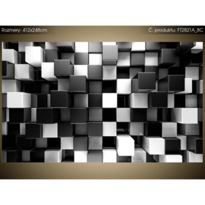 Fototapeta Čierno-biele 3D kocky 412x248cm FT2821A_8C