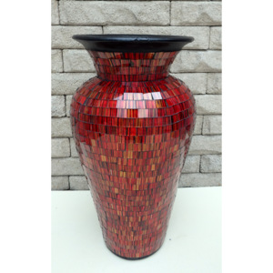 Váza červená mozaika 40 cm
