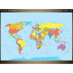 Fototapeta Veľká mapa sveta 368x248cm FT2201A_8B