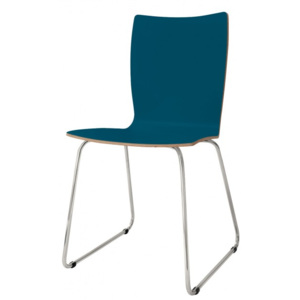 S20-2 stolička dizajnový sedák z ohýbaného dreva chromovaná podnož, now!by Hülsta - biela