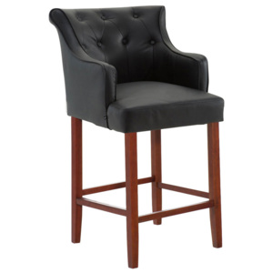 Exkluzívna barová stolička Lyks koža, nohy hnedé