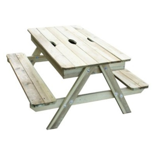 Trigano stolček drevený piknik s úložným priestorom