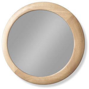 Nástenné zrkadlo s rámom z dubového dreva Wewood - Portugues Joinery Luna, Ø 60 cm