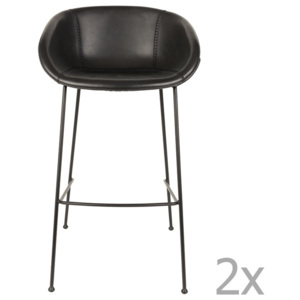 Sada 2 čiernych barových stoličiek Zuiver Feston, výška sedu 76 cm