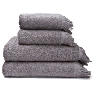 Set 2 sivých bavlnených uterákov a 2 osušiek Casa Di Bassi Bath