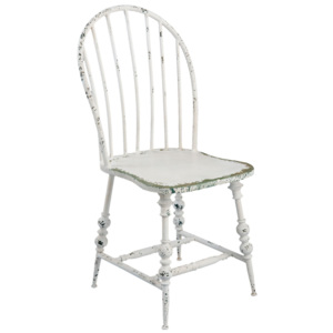 Kovová biela stolička Retro s patinou - 49*54*99 cm