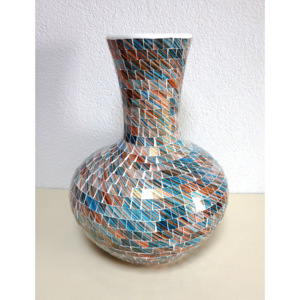 Váza modrá - belasá guľatá 45 cm