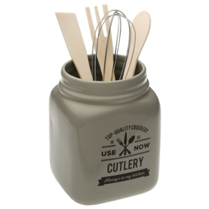 Set 4 kuchynských nástrojov v dóze Versa Grey Cutlery