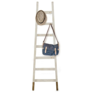 Sivý odkladací dekoratívny rebrík z borovicového dreva Surdic Gris Hielo