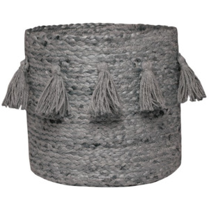 Sivý úložný košík z konopného vlákna Nattiot, Ø 30 cm