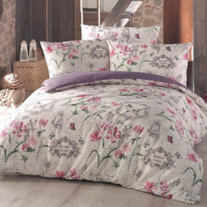 Bavlnené posteľné obliečky Valerie fialové predĺžená dĺžka