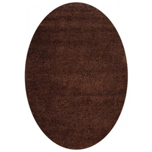 Kusový koberec Shaggy Della hnedý ovál, Velikosti 160x220cm