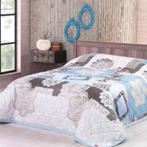Prikrývka na posteľ LACE tyrkysová 220 x 240 cm