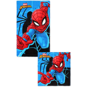 Setino · Uterák na ruky + uteráčik na tvár Spiderman - set 2 ks / 30x50 + 30x30 cm