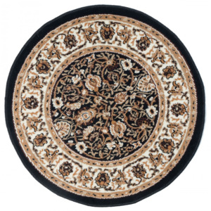 Kusový koberec PP King čierny kruh, Velikosti 130x130cm