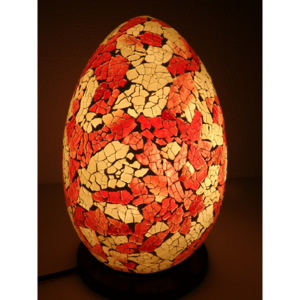 Stolná lampa ART červená/biela, EGG - S