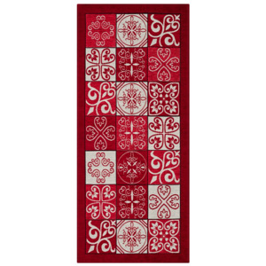Červený vysokoodolný kuchynský koberec Webtapetti Maiolica Rosso, 55 x 115 cm