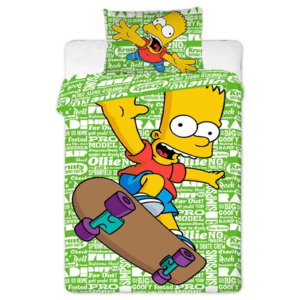 Detské posteľné obliečky Bart na skateboarde