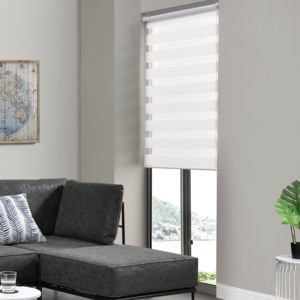 [neu.holz]® Roletožalúzia "Zebra" - tienenie - bez vŕtania (60x150cm) biela