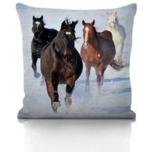 Emozzione HORSES SNOW - dekoračný vankúš