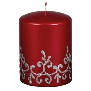 Vianočná sviečka Tiffany valec, červená