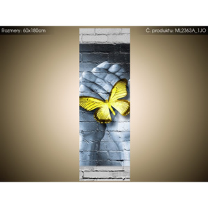 Magnetická fólia na chladničku Žltý motýľ v dlaniach 60x180cm ML2363A_1JO