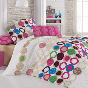 Bavlnené posteľné obliečky Beneton Fushia ružové francúzska posteľ