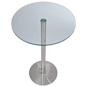 Barový stôl sklenený DS25399 nerez