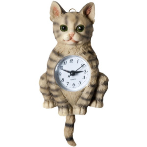 Keramické nástenné hodiny Mačka