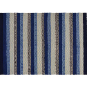 0,70 x 1,40 m - Vlnený tkaný koberec Nina 693 modrý
