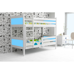 BMS Detská poschodová posteľ Rino 2 - 90 x 200 biela Farba: Modrá