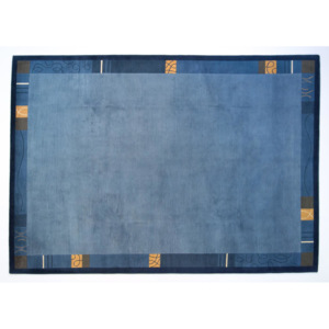 2,48 x 3,47 m - Nepálsky vlnený koberec Nepal Kathmandu Original modrý